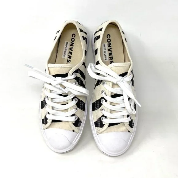 💖MEGA SALE💖Converse Jack Purcell OX Women's Low Top Black White Zebra 165028C - Picture 6 of 10